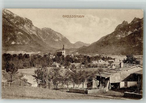 5084 Großgmain - Panorama des Ortes mit Wallfahrtskirche zu Unserer Lieben Frau