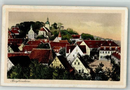 91593 W8801 Burgbernheim 1930 - Panorama des Ortes mit Pfarrkirche St. Johannis Fotograf Hirthe
