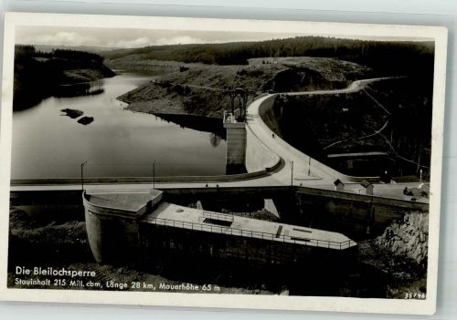07907 O6550 Schleiz 1934 Foto AK Bleilochtalsperre Staumauer Fotograf Körner