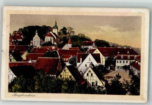 91593 W8801 Burgbernheim 1930 - Panorama des Ortes mit Pfarrkirche St. Johannis Fotograf Hirthe
