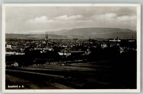 07318 O6800 Saalfeld , Saale 1929 Foto AK Panorama des Ortes mit der Johanneskirche