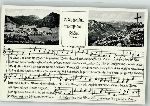 83324 W8222 Ruhpolding Lieder AK Rauschberg Gipfelkreuz