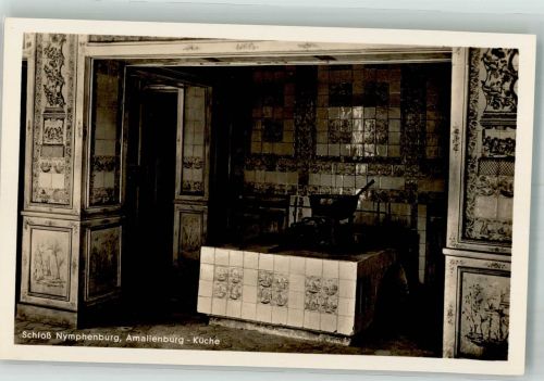 80331 W8000 Nymphenburg Foto AK Schloss Nymphenburg Amalienburg-Küche Verlag Lengauer