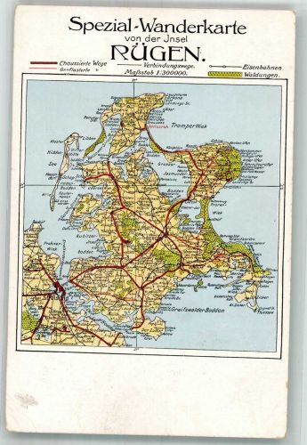 Rügen Gebrauchsspuren Wanderkarte