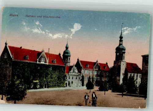 01587 O8400 Riesa 1918 - Rathaus und Klosterkirche Verlag Zieher, Ottmar 6566