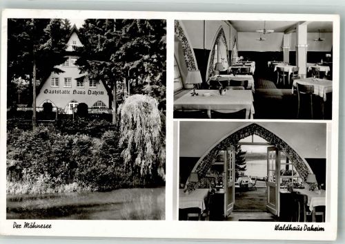 59519 W4773 Körbecke , Möhnesee Foto AK Möhnesee Gasthaus Waldhaus Daheim