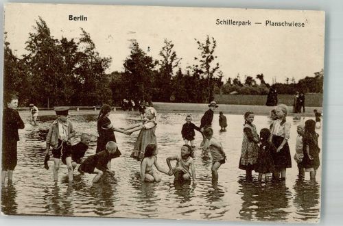 10115 W1000 Wedding 1914 Gebrauchsspuren Schillerpark Planschwiese Kinder