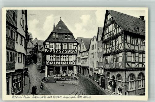35576 W6330 Wetzlar Foto AK Eisenmarkt mit Werther-Haus und Alte Münz