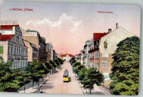 76829 W6740 Landau in der Pfalz 1916 Gebrauchsspuren Ostbahnstrasse Straßenbahn