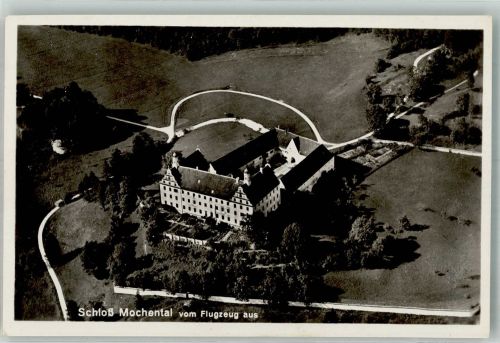 89584 W7930 Ehingen Donau Foto AK Fliegeraufnahme Schloss Mochental