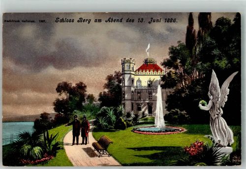 82335 W8137 Berg , Starnberger See - Schloss Berg 1886