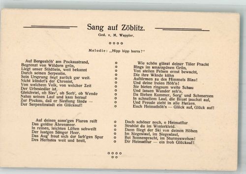 09517 O9347 Zöblitz FOTO KEINE AK Gedicht sign. Wappler Lieder AK