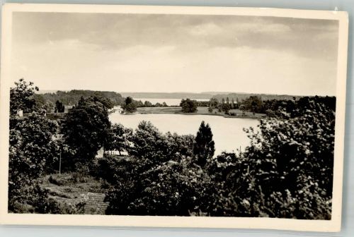 16818 O1950 Flecken Zechlin Foto AK Schwarzer und grosser See