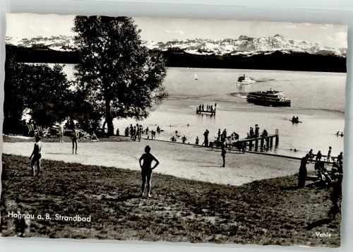 88709 W7759 Hagnau am Bodensee Foto AK Strandbad