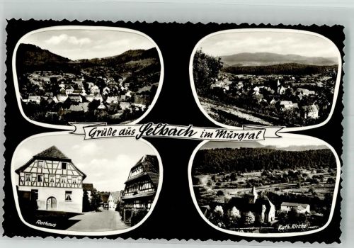 76571 W7560 Selbach , Murgtal - Rathaus Kath. Kirche