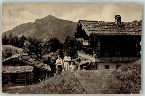 83246 W8218 Unterwössen 1912 Gebrauchsspuren Gasthaus Grub
