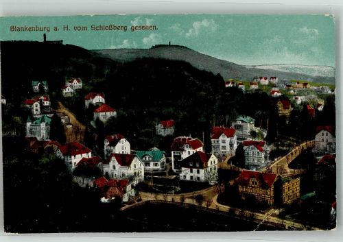 38889 O3720 Blankenburg Harz Gebrauchsspuren Blick vom Schlossberg