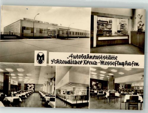04435 O7144 Schkeuditz Foto AK Autobahnraststätte Messeflughafen