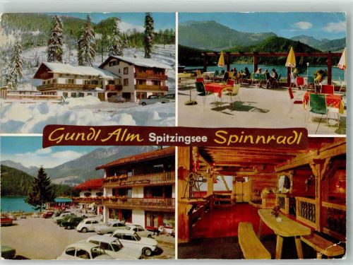 83727 W8162 Spitzingsee Gebrauchsspuren Hotel Pension Gundl Alm VW Käfer Oldtimer