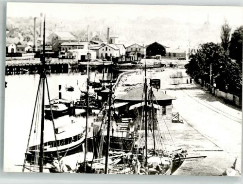24937 W2390 Flensburg FOTO KEINE AK Hafen Segelschiffe Ort handschriftlich