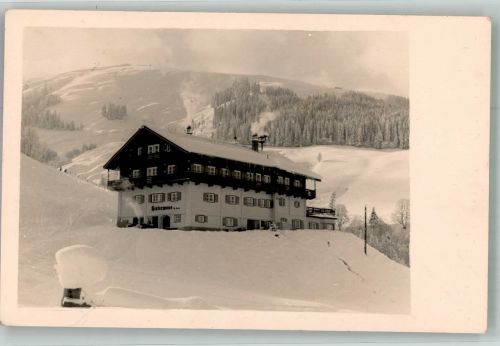 5652 Dorf 1939 Winter Hüttenstempel Skihaus Hintermoos