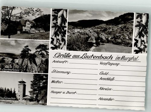 76593 W7562 Lautenbach , Murgtal - Gasthaus Pension Lautenfels Teufelsmühle