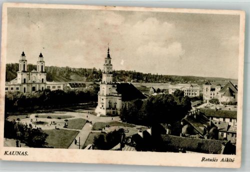 Kowno Kaunas Gebrauchsspuren Kirche Rathausplatz