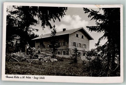 94249 W8373 Chamerhütte Foto AK Hüttenstempel Chamer Hütte