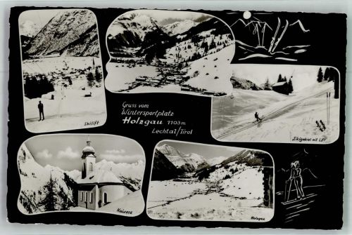 6654 Holzgau 1966 Winter Lechtal Kirche Skilfit