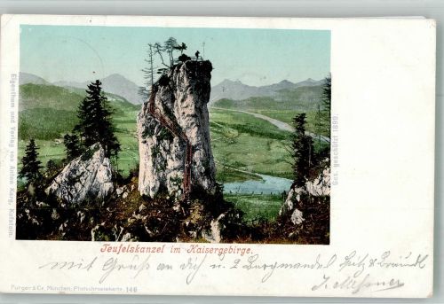 6330 Kufstein 1900 Foto AK Kaisergebirge Teufelskanzel