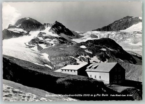 Wiesbadener Hütte Foto AK Hüttenstempel