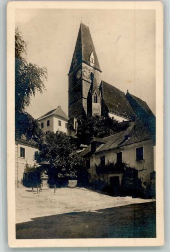 3610 Weißenkirchen in der Wachau 1919 Foto AK Kirchenplatz