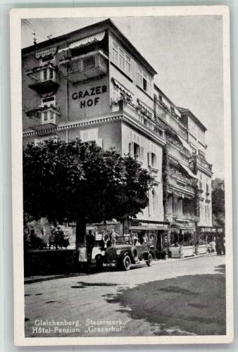 8344 Bad Gleichenberg 1948 Foto AK Auto Hotel Pension Grazerhof