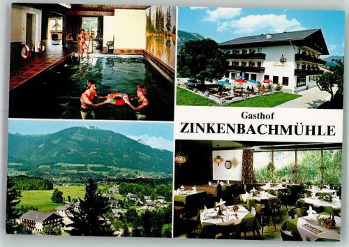 5342 Abersee 2002 Foto AK Hotel Gasthaus Zinkenbachmühle Schwimmbad