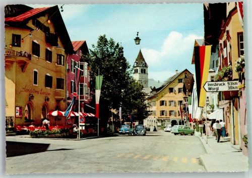 6370 Kitzbühel 1963 Foto AK Auto Cafe Wegweiser