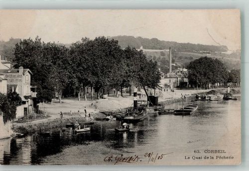 51320 Corbeil 1905 Gebrauchsspuren Le Quai de la Pecherie