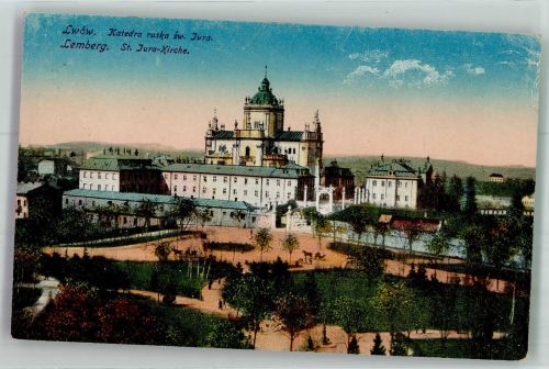 Lemberg Lwow 1916 Gebrauchsspuren Feldpost WK I Nr. 273 Kirche St. Jura