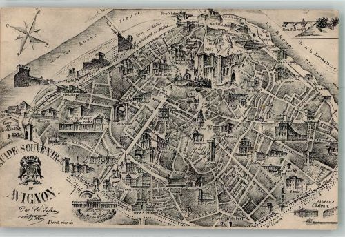 84000 Avignon Gebrauchsspuren Stadtplan