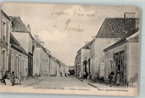 72110 Saint-Cosme-en-Vairais 1903 Gebrauchsspuren Geschäft Route Naionale