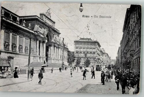 00100 Roma Rom 1911 Gebrauchsspuren Straßenbahn Via Nazionale