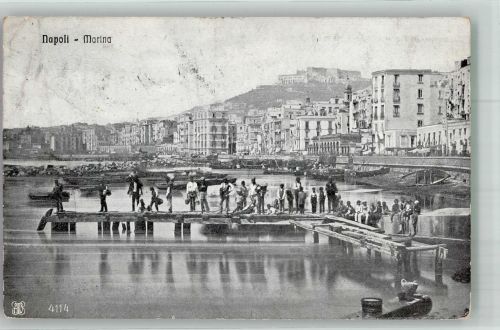 80100 Napoli 1912 Foto AK Marina Hafen