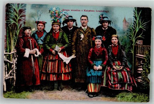 Lowitsch Lowicz Gebrauchsspuren Tracht Gruppe