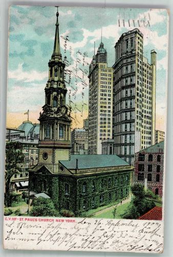 New York City 1907 Gebrauchsspuren Kirche St. Pauls