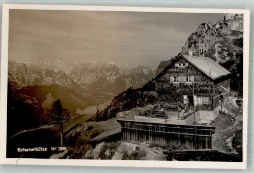 Erfurter Hütte Foto AK Gasthaus Berghütte