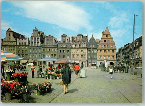 Breslau Wroclaw Foto AK Marktszene Solnyplatz