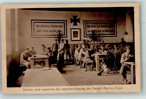 Dixmude Dixmont / Diksmuide 1917 Foto AK Feldpost WK I Seemannshaus der kaiserl Marine Uniform in Slype