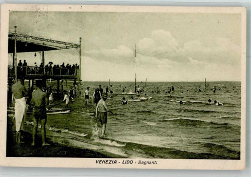 30100 Lido di Venezia 1927 Foto AK Sttrand Schwimmbad