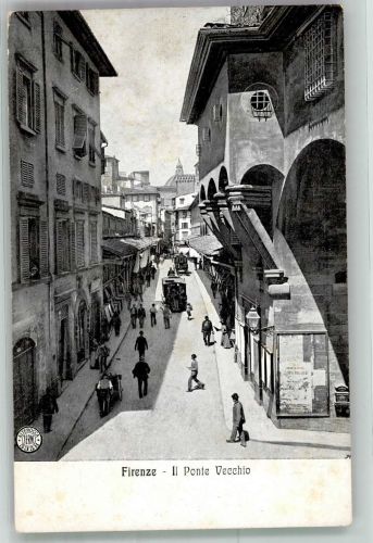 50100 Firenze 1912 Foto AK Pferdestraßenbahn Il Ponte Vecchio