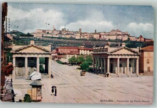 24100 Bergamo 1911 Foto AK Panorama da Porta Nuova