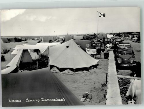 56018 Tirrenia 1962 Foto AK Auto Camping Internationale